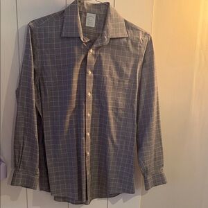 Brooks Brothers Gray Checked Dress Shirt